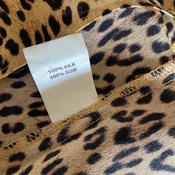 Ramy Brook sz S cheetah 🐆 print silk long sleeve blouse with tie at collar EUC - Picture 8 of 8